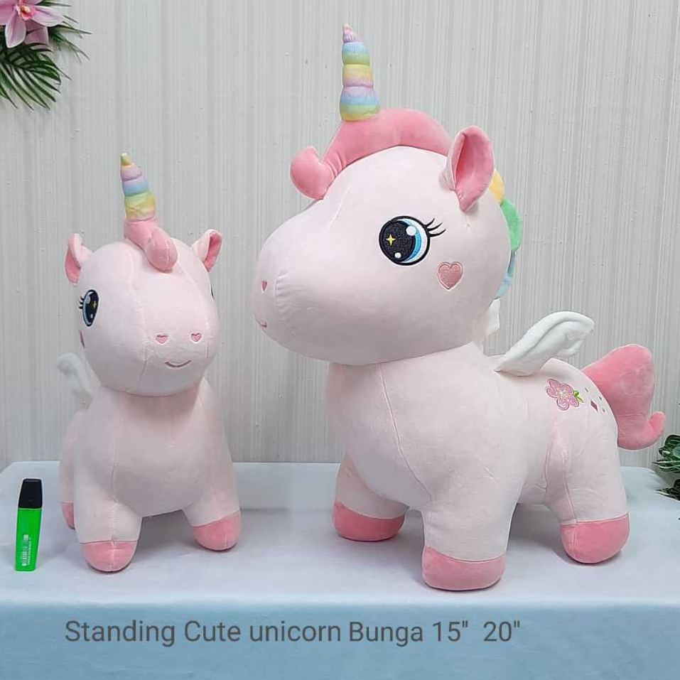 Boneka Unicorn Bunga 50cm Kuda Pony Unicorn Plush Kado anak Hadiah kekasih ultah