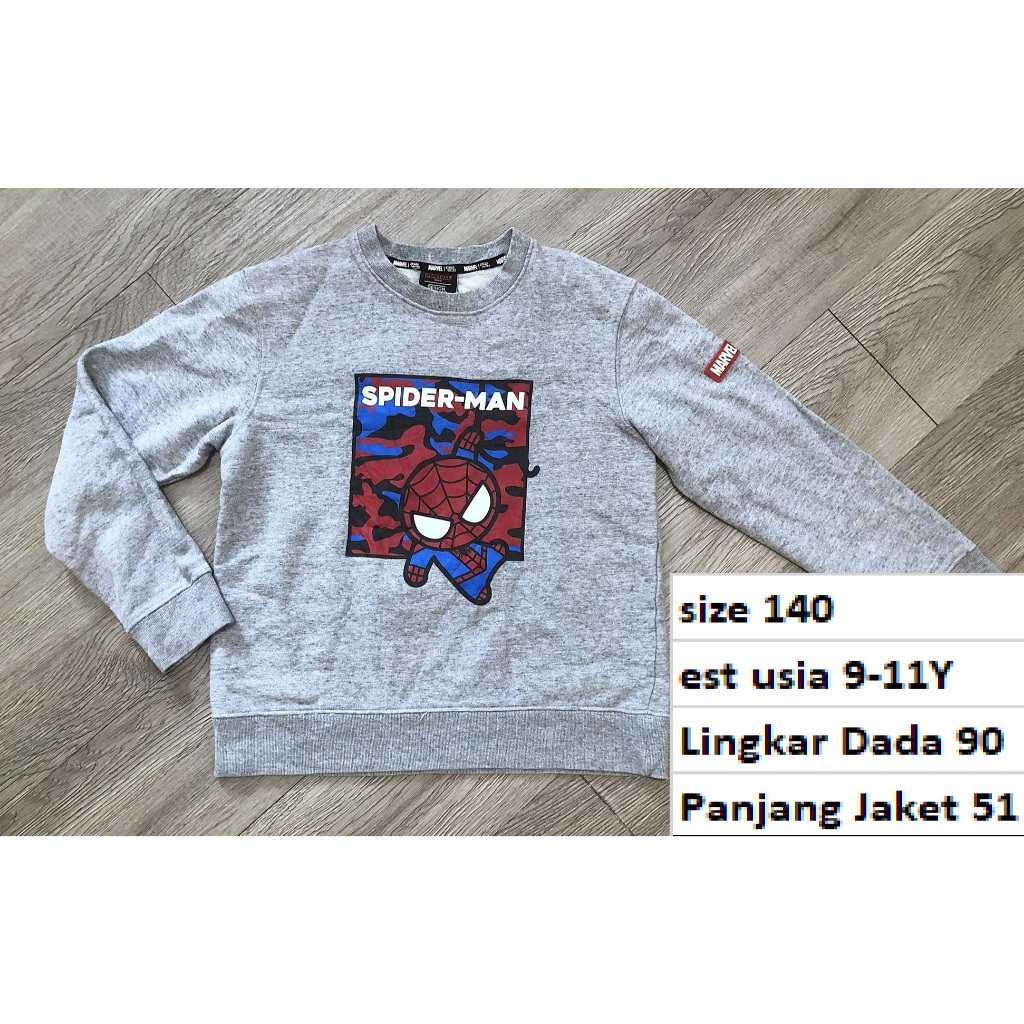 Jaket MARVEL - Like New Crewneck CN Anak Big Print Branded Rare Second Preloved