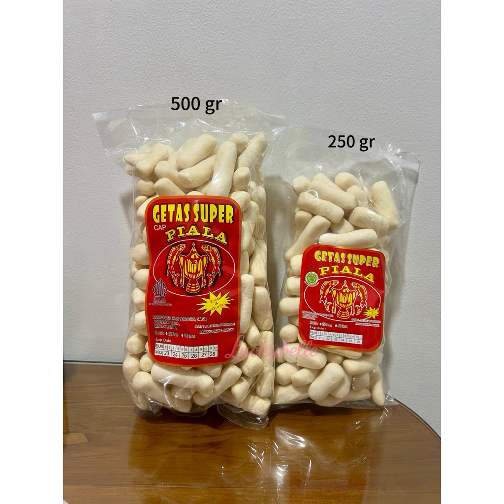 

Getas khas Bangka 500 gram Cap Piala No.3 - Cemilan gurih khas Bangka