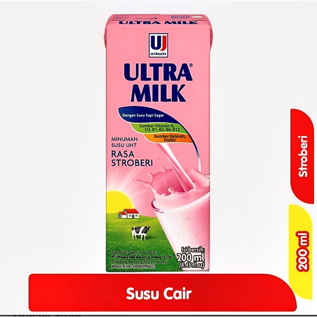 

ULTRA MILK SUSU UHT STROBERI KOTAK 200ml
