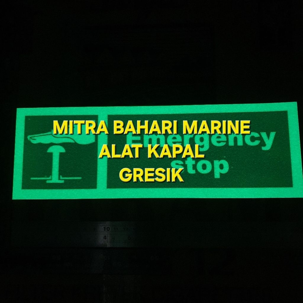 

Stiker IMO Symbol IMPA 334179 Emergency Stop Glow In The Dark