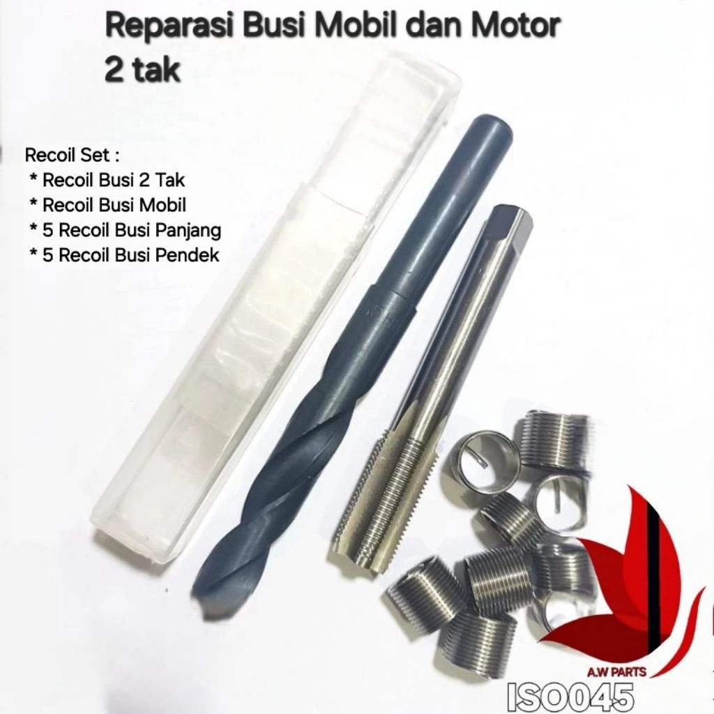 Reparasi busi.Recoil Set Recoil Busi 2Tak Recoil Busi Mobil Recoil Busi Panjang Dan Pendek M14x1.25