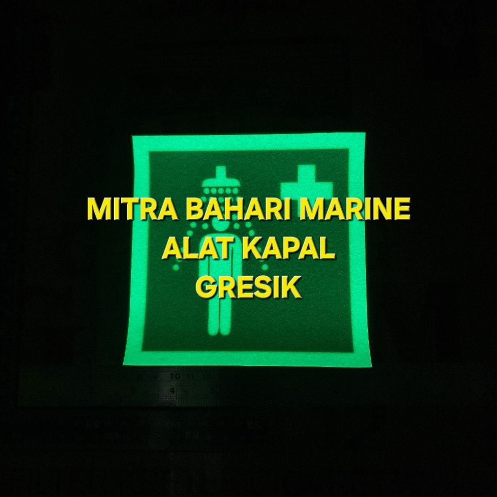 

Stiker IMO Symbol IMPA 334145 Emergency Shower Glow In The Dark