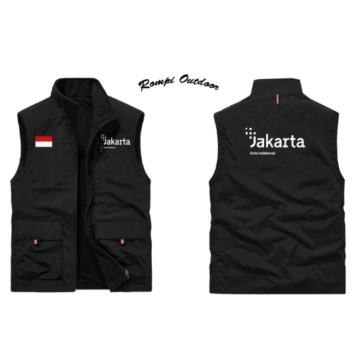 Rompi Jakarta kota kolaborasi bisa custom gambar-ROMPI VEST JAKARTA/ JAKET VEST JAKARTA / ROMPI VIRA