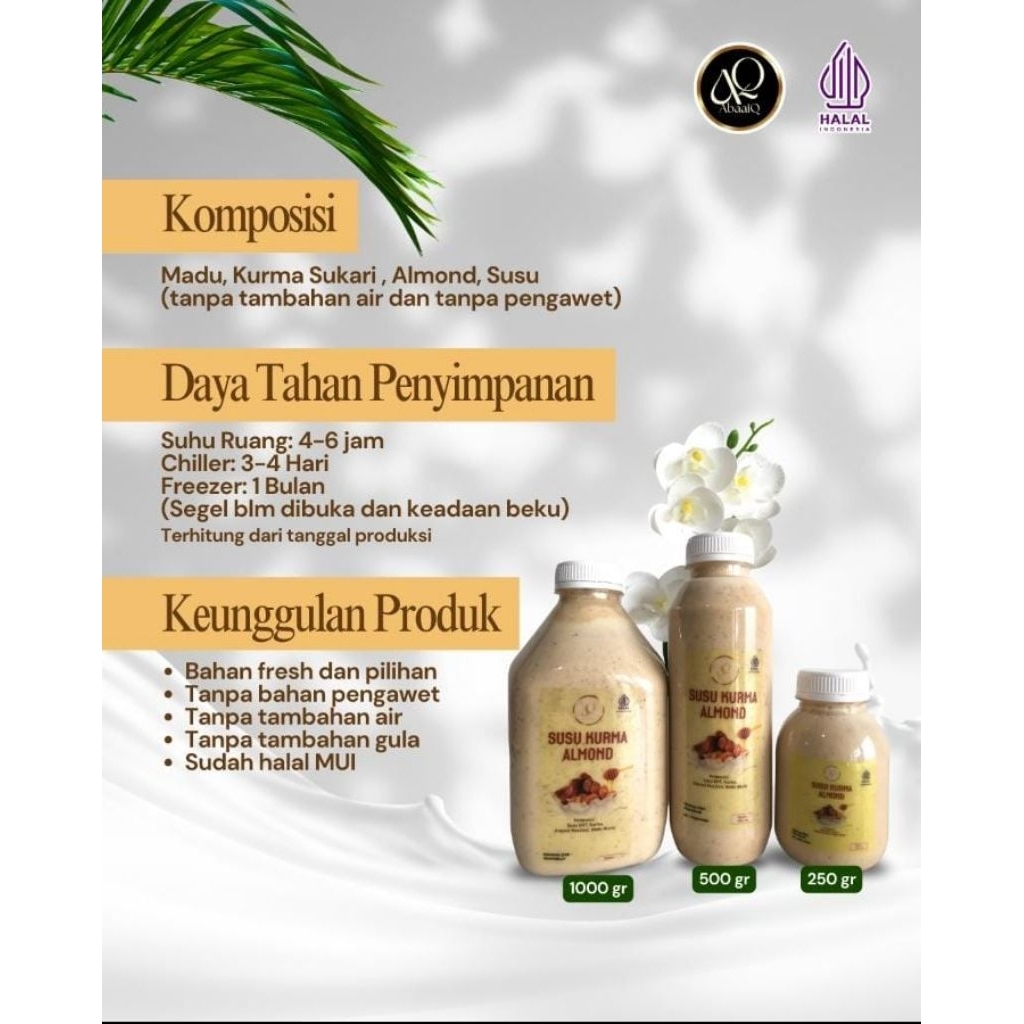 

Susu Kurma Almond plus madu abaaiqfood