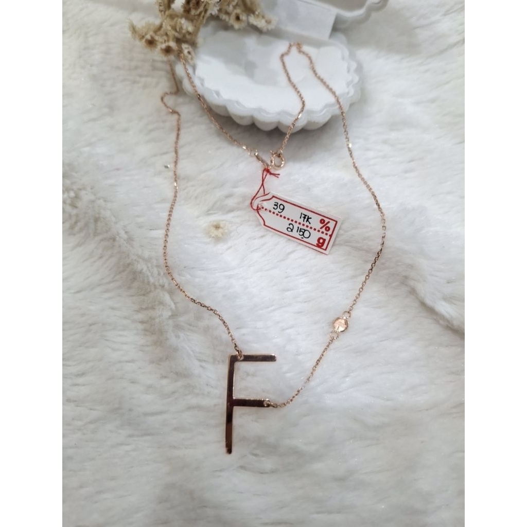 Kalung emas 75 huruf F