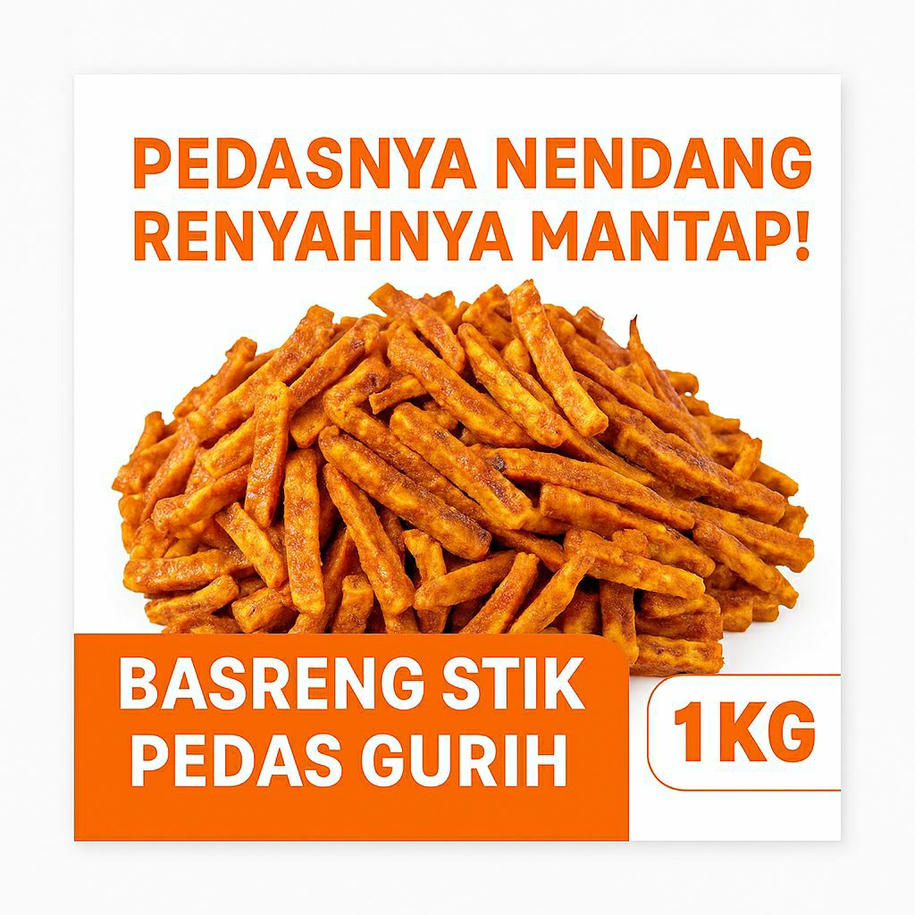 

basreng stik pedas/ basreng pedas gurih/ basreng stik 1 kg/ camilan pedas renyah/snack pedas khas bandung/ basreng stik asin pedas/ jual basreng kiloan