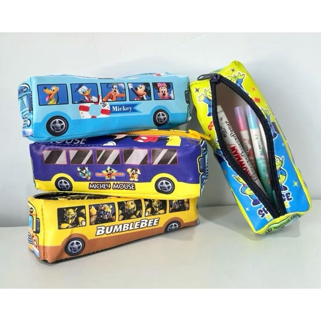 

tempat pensil buss lucu karakter animasi