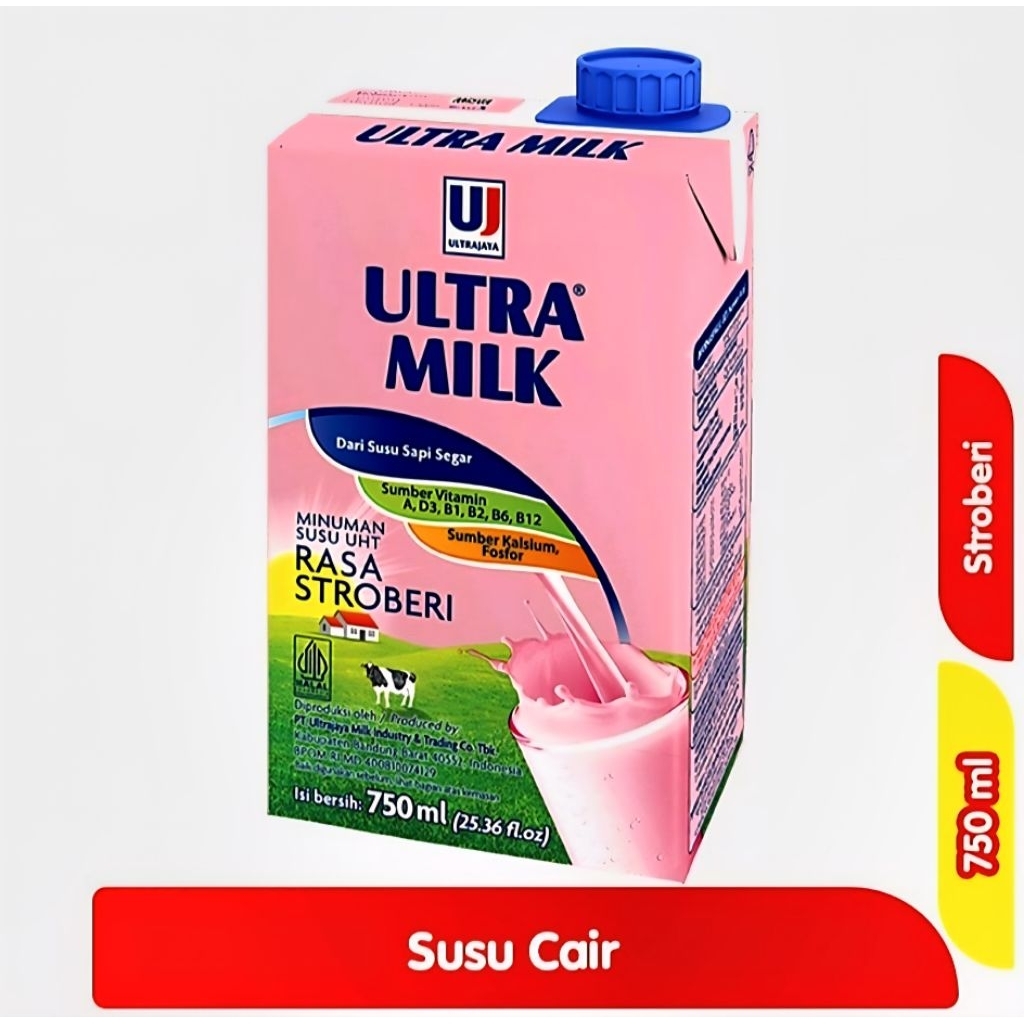 

ULTRAMILK SUSU UHT STROBERI KOTAK 750ml