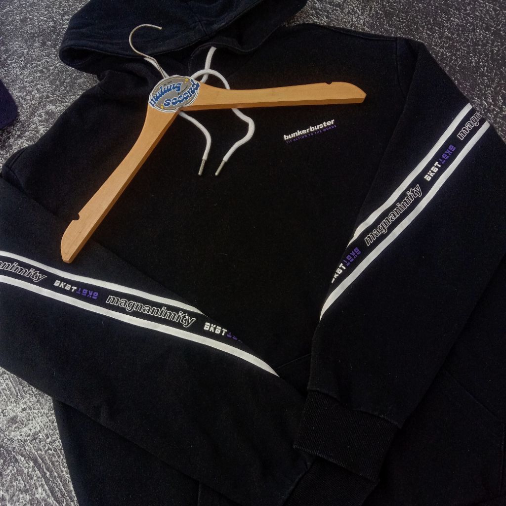 HOODIE BKBT TAPPED HITAM UNISEX DEWASA SECOND ORIGINAL