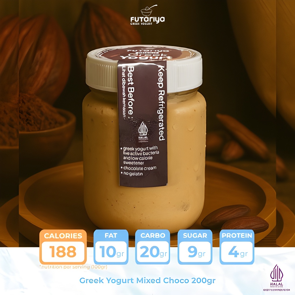

FUTARIYA Greek Yogurt Mixed Chocolate - Live Active Probiotics Yogurt, Low Calorie