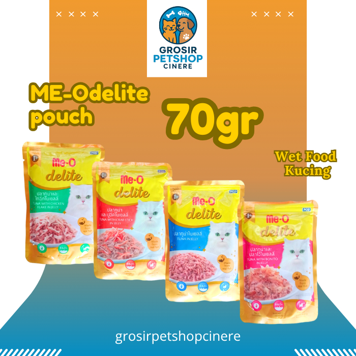 MEO delite pouch premium 70gr all variant meo wet food