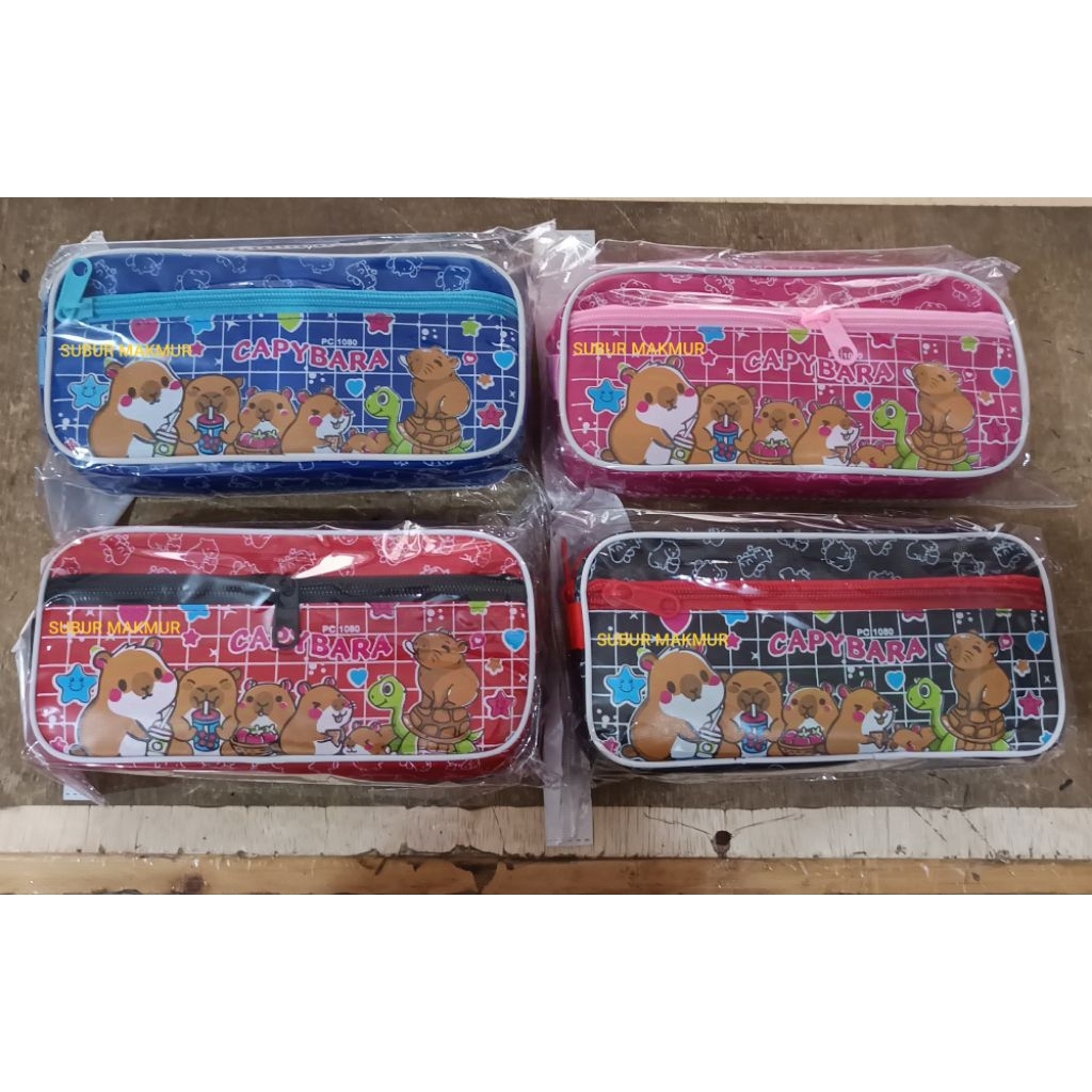 Pencil Case Resleting /  Tepak Pensil Kain Resleting Jumbo CAPYBARA