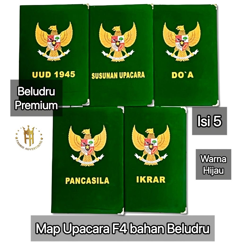 

MAP UPACARA BELUDRU WARNA HIJAU F4 SABLON DTF PREMIUM