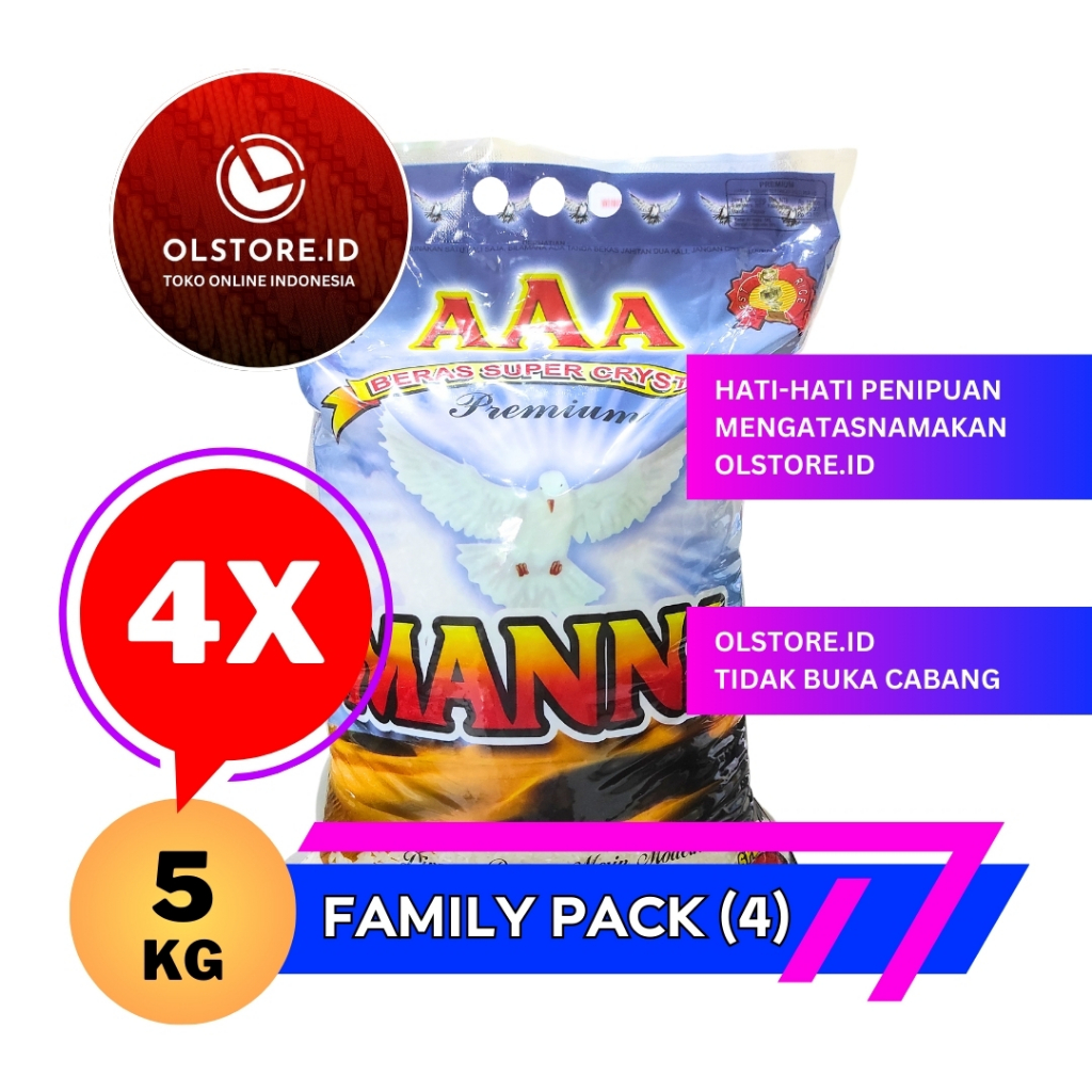 

Beras Premium Manna 5kg Isi 4 sak