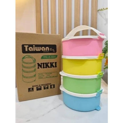 RANTANG SUSUN 4 NIKI/TAIWAN - RANTANG PIKNIK SUSUN 4 PELANGI RANTANG PLASTIK