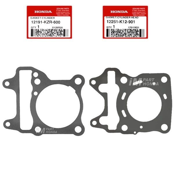 ORI  12191-KZR-600 12251-K12-901 Paking Perpak Blok & Kop Gasket Cylinder Head Vario 125 Old Vario