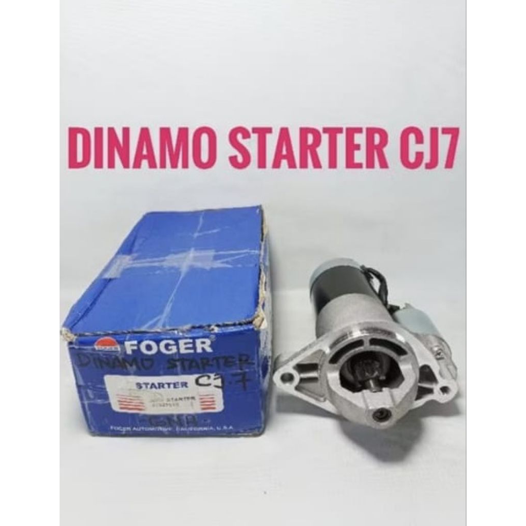 Dinamo Starter Cj7 Mesin Bensin Motor Starter Assy Cj-7 Merk Foger Dus Biru 57527910
