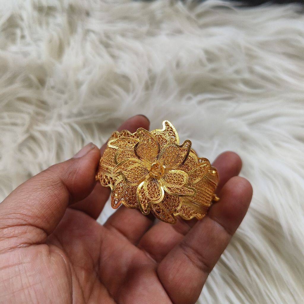 set Bunga Gelang Kendari / Gelang Kendari / Cincin Kendari / Gelang Lapis Emas 24K / Gelang Sultan /