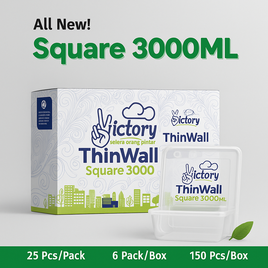 [GROSIR] Thinwall Square Mika Makanan 1000ml 1500ml 2000ml 3000ml | Wadah Plastik Food Grade Caterin