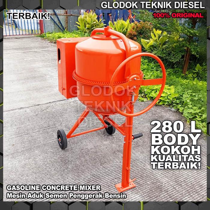 Mesin Molen Aduk Semen Cor Beton Penggerak Bensin 280 Liter Gasoline Engine Concrete Mixer Machine 2