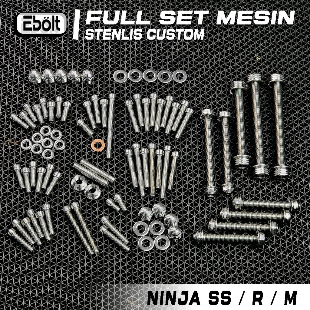 BAUT FULL SET MESIN NINJA SS R M STENLIS CUSTOM CNC BUBUT
