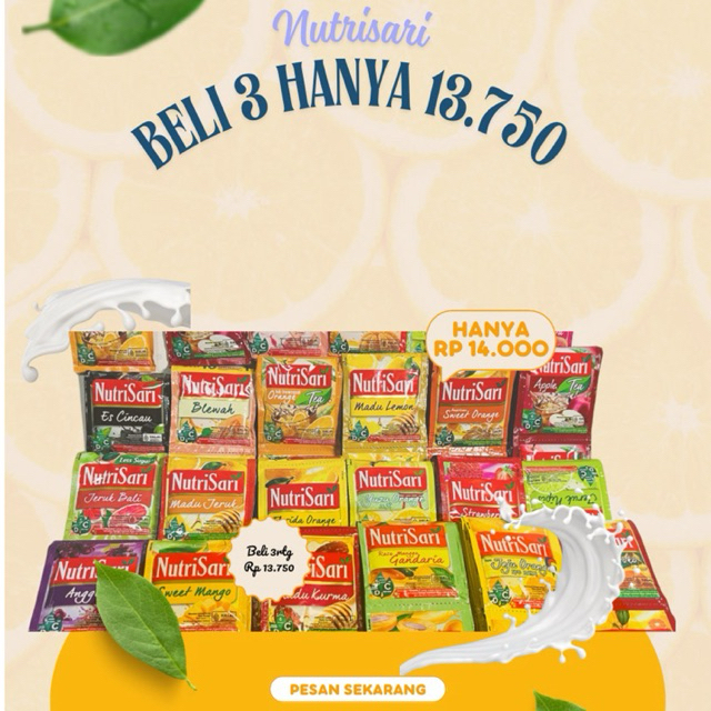 

[1 RENCENG] NUTRISARI SACHET MINUMAN BUBUK PERISA ALL VARIAN NUTRISARI 1 RENCENG ISI 10 SACHET