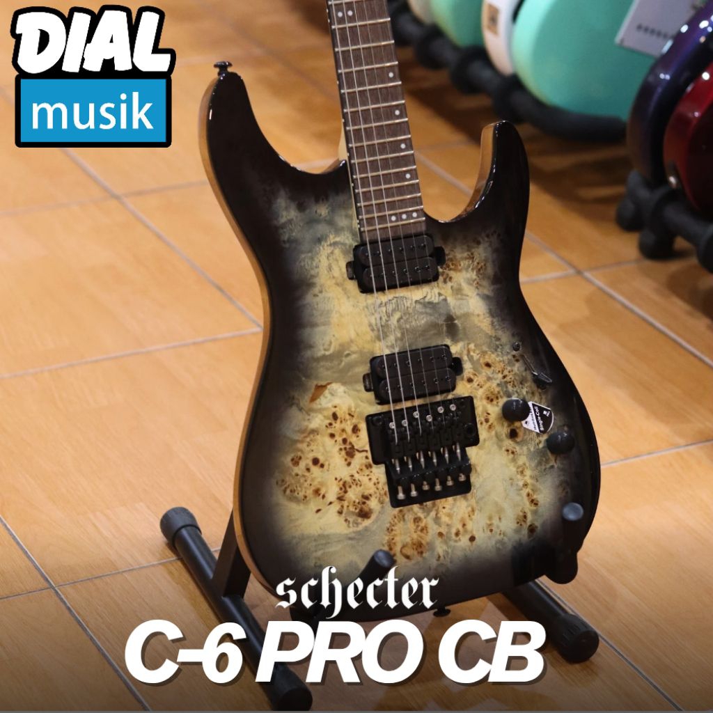 Schecter C-6 FR PRO Electric Guitar in Charcoal Burst - Gitar Elektrik Schecter C6 FR PRO CB Origina