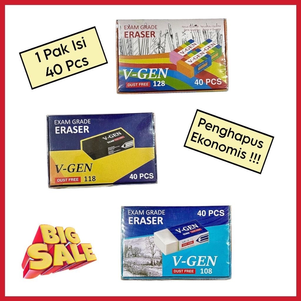 

PENGHAPUS V-GEN MURAH / PENGHAPUS MURAH 1 BOX ISI 40 PCS
