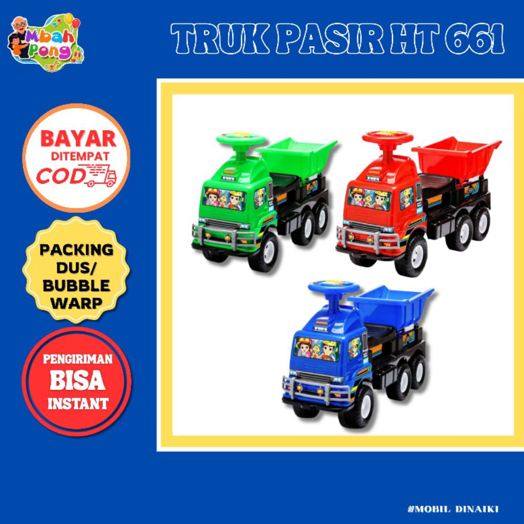 |SHP TOYS| Mainan Truk HT 661 Termurah / Truk Pasir Bisa Dinaiki