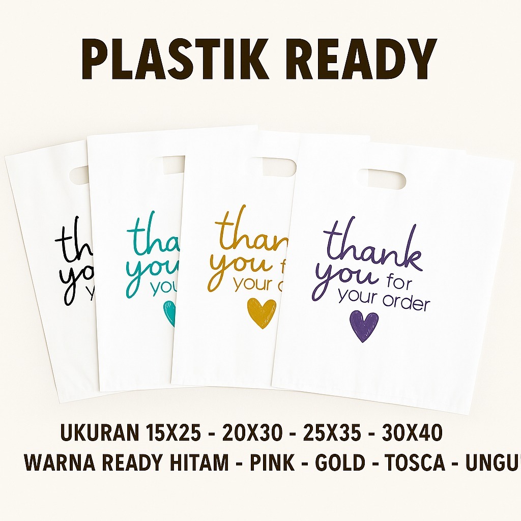 Kantong plastik pe motif thank you | Kantong plastik skincare
