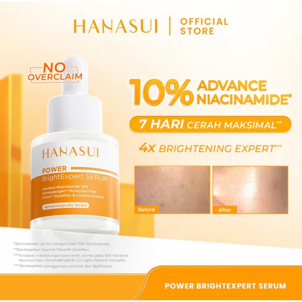 HANASUI - Power Bright Expert Serum 20ml | 10% Advance Niacinamide | 3x Kulit Lebih Cerah