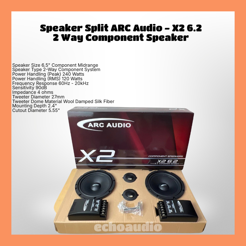 Speaker Split ARC Audio - X2 6.2 2 Way Component Speaker