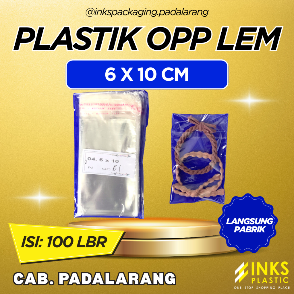 PLASTIK OPP SEAL LEM PEREKAT 6 X 10 CM