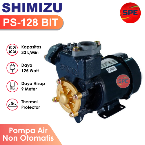 POMPA AIR NON OTOMATIS SHIMIZU PS-128 BIT / PS128BIT GARANSI RESMI (MEDAN)