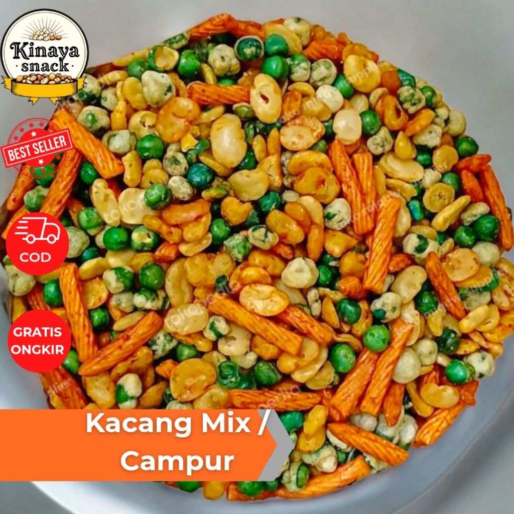 

Kacang Koro Mix 250- 1kg / Kacang Mix Campur Asin Gurih Cemilan Snack Kacang