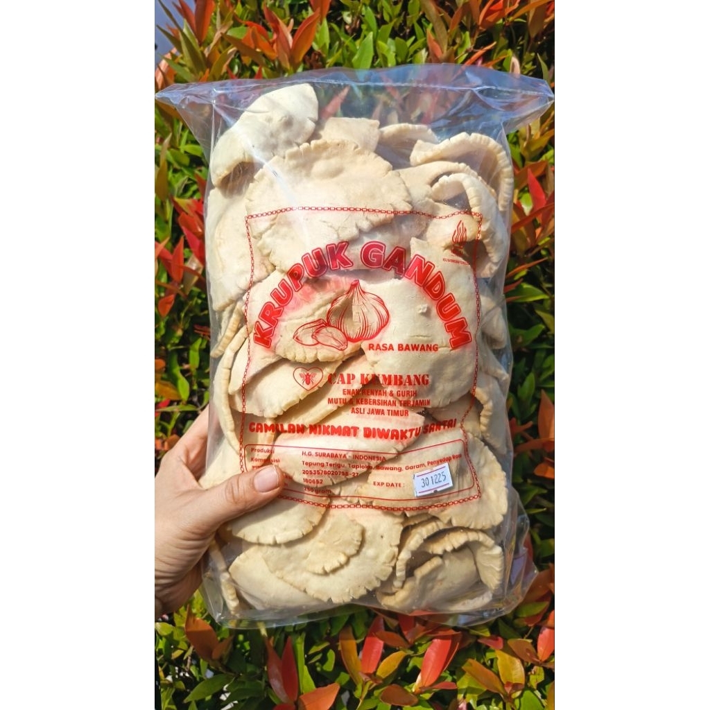 

Krupuk GANDUM Bawang 250gram wenak