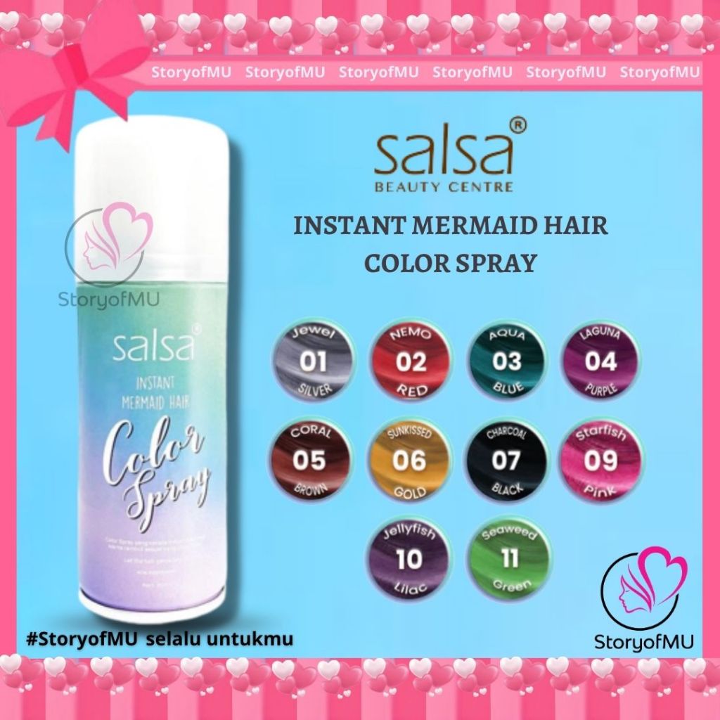 SALSA Instant Mermaid Hair Color Spray - Semir | Cat Rambut Temporary - StoryofMU