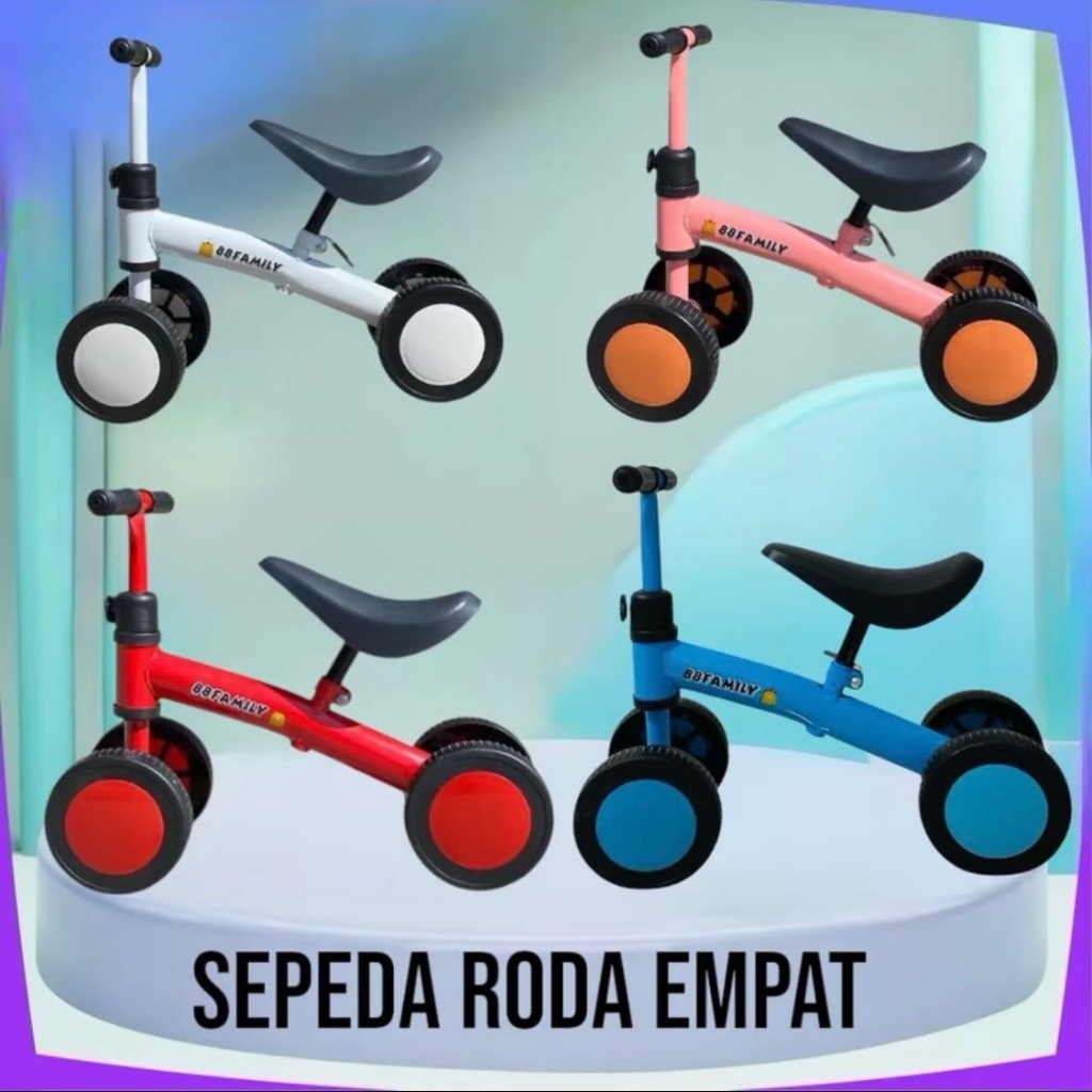 Topborn Sepeda 4 Roda Balance Bike Push Bike Untuk Latihan Keseimbangan Anak