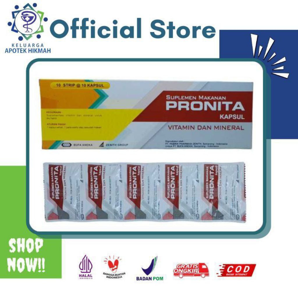 Pronita tablet suplemen multivitamin kesehatan atasi masalah defisiensi zat besi anemia