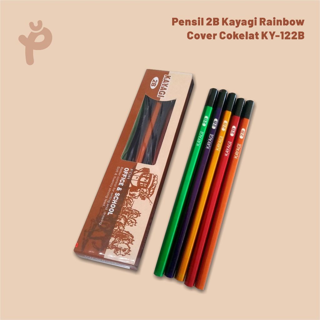 

Pensil 2B Kayagi Rainbow Cover Cokelat KY-122B (1 Lusin/12pcs)