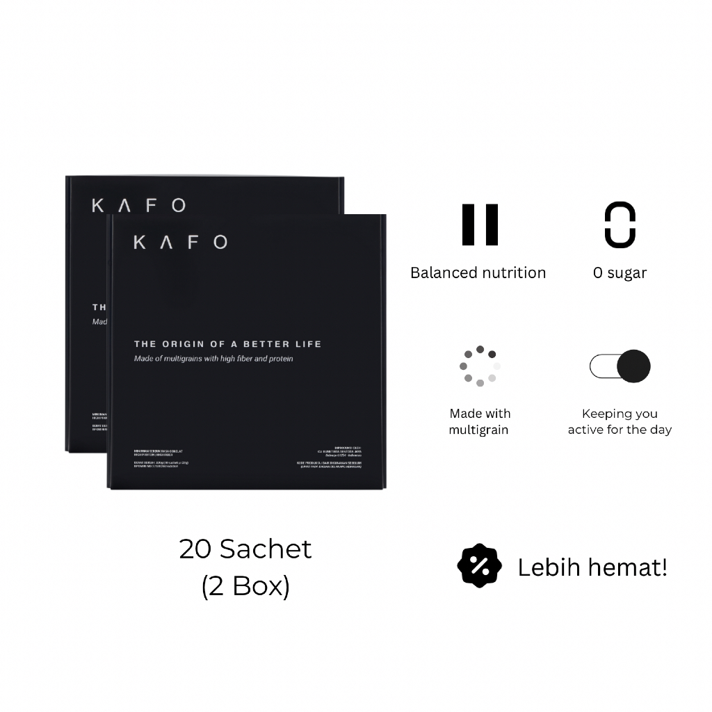

KAFO Multigrain Superfood (20 Sachet) - Meal Replacement Pengganti Sarapan | Tinggi Serat & Protein