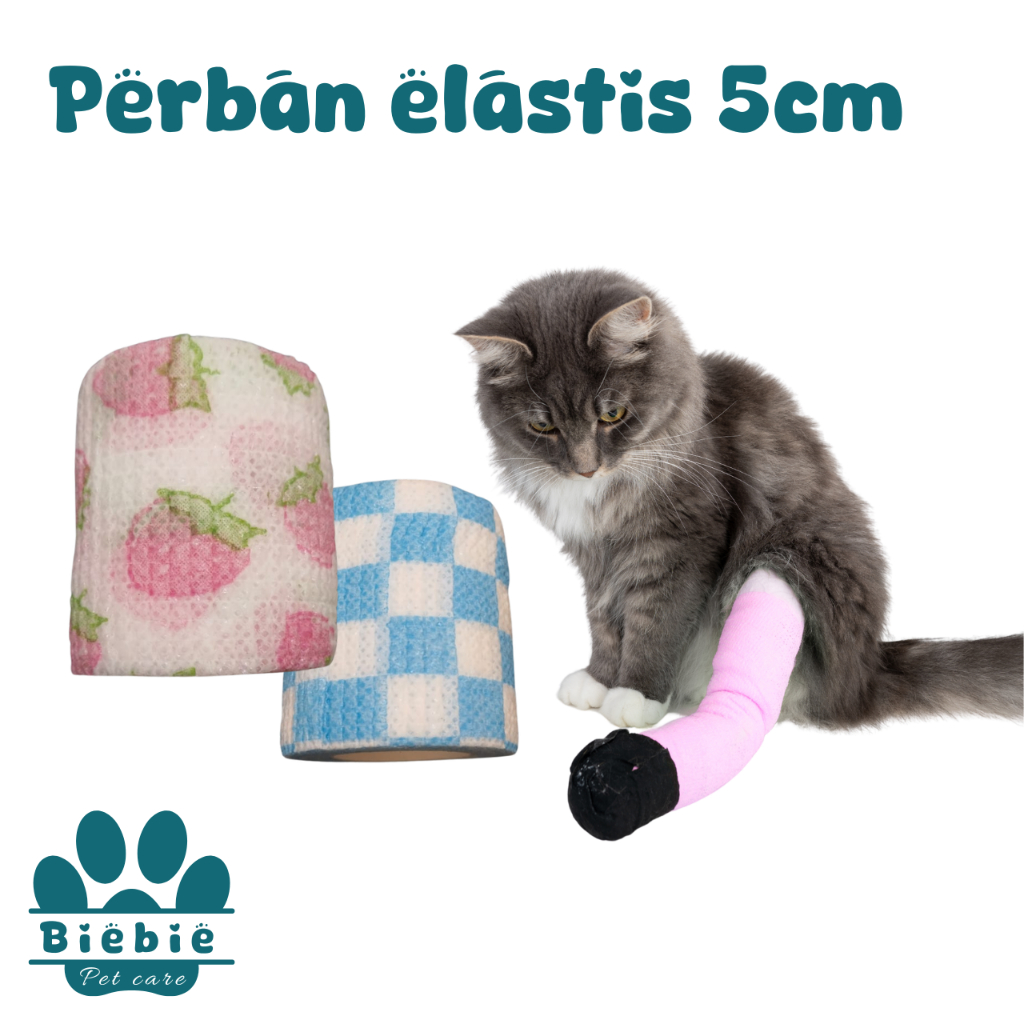 Perban elastis, perban motif bandana, hewan peliharaan, luka operasi steril kucing