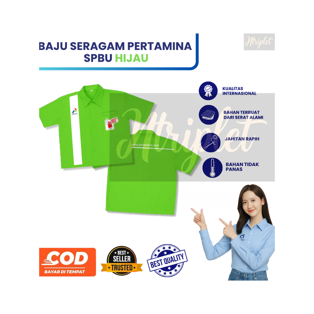 Baju Pertamina Hijau | Baju Spbu | Seragam Spbu Hijau | Seragam Pertamina