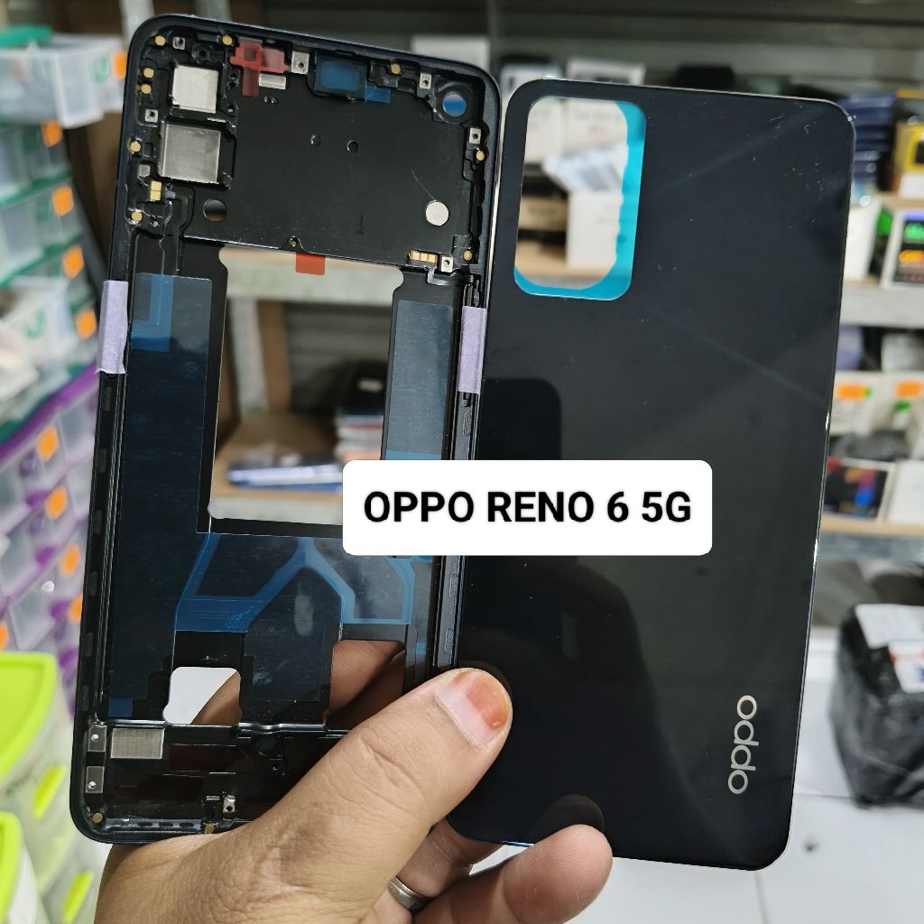 kesing housing casing Oppo Reno 6 5g frame + backdoor original