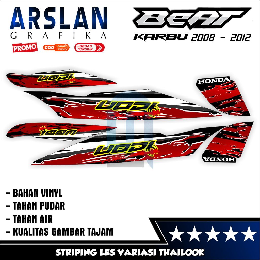Striping Motor Beat Karbu Les Stiker Motor Beat Karbu motif Thailook