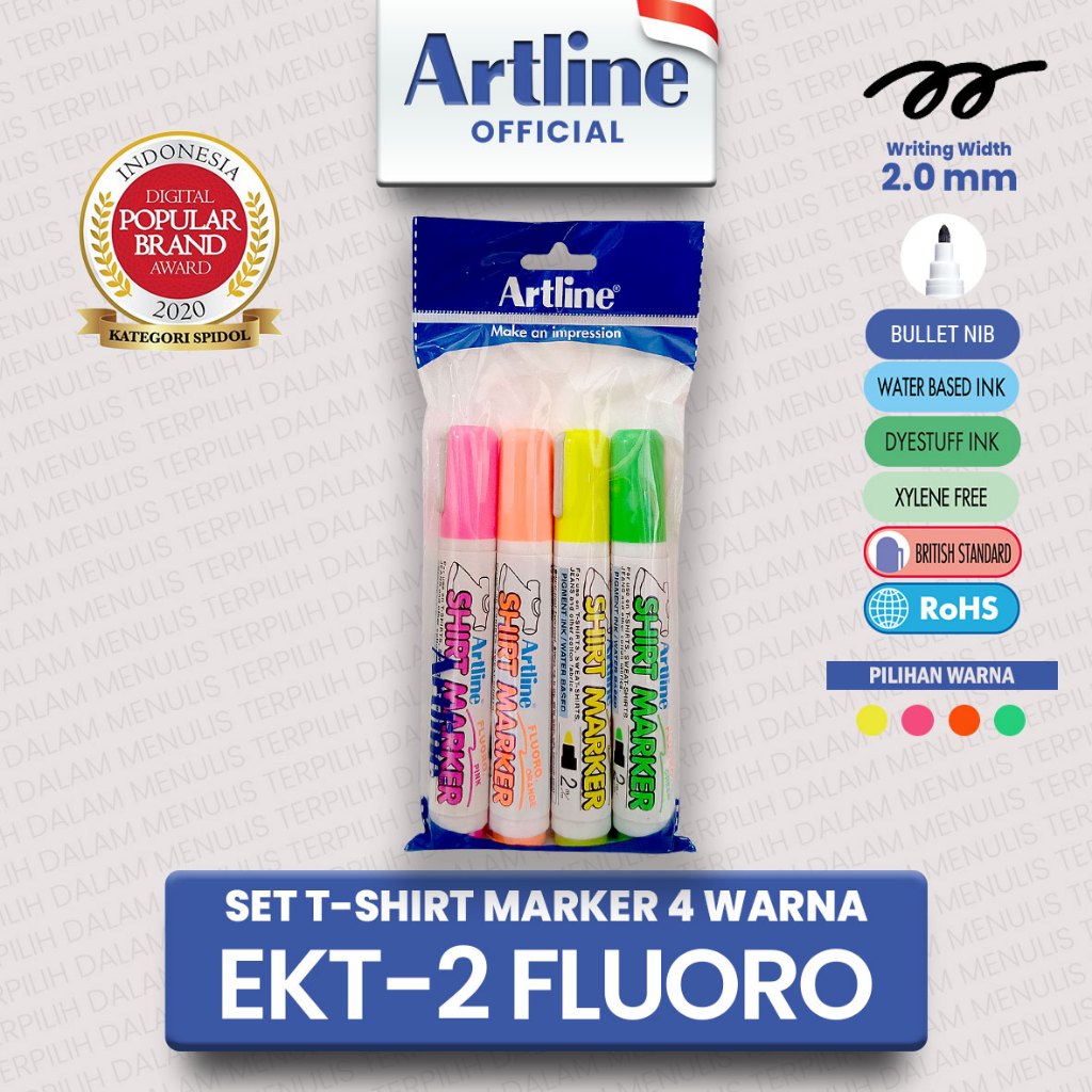 

(LIVE) PROMO SET 4 T-SHIRT MARKER WARNA FLUORO EKT-2/FLUORO SPIDOL FABRIC KAIN BAJU KAOS