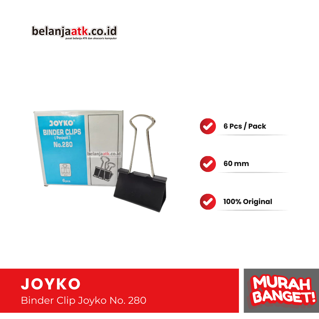 

Binder Clip Joyko No. 280 Ukuran 60 mm (2.25 inch)