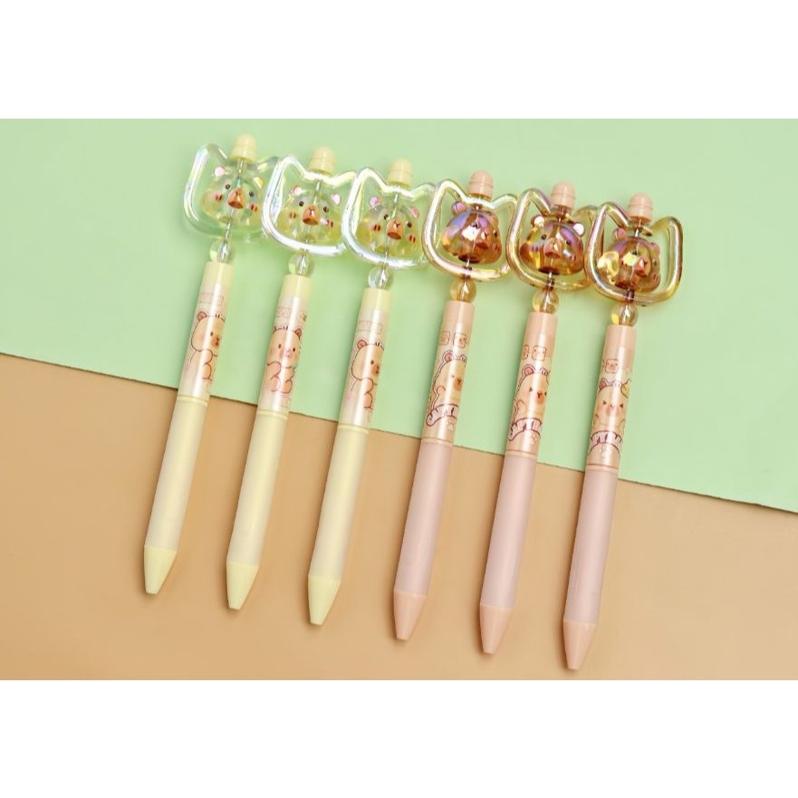 

(2 PCS) PULPEN GEL GP-9231 CRYSTAL SPINNER CAPYBARA / GEL PEN / PENA PUTAR AODEMEI