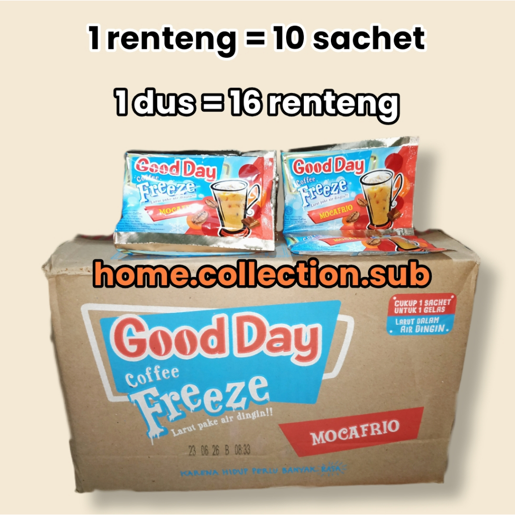

- INSTAN - kopi good day freeze mocafrio 30 gr - 1 DUS / karton isi 12 renteng - TERMURAH